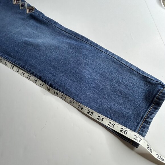 St John's Bay Women's Skinny Leg size 18 Embroidered Blue Jeans - Picture 10 of 15